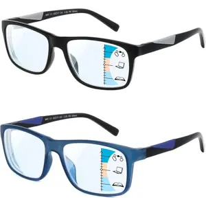 Bifocal Reading Glasses Men, Progressive No Line Bifocals Readers,Clear Top Transition Multifocus Eyeglass
