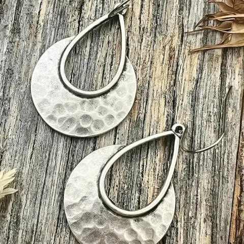 Texture Metal Water Drop Shaped Dangle Statement Earrings, High Quality Dangling Earrings, Stylish Jewelry, Fashion Jewelry for Party, Daily Clothing Decor, Trendy All-match & Exquisite Jewelry for Birthday Gift
