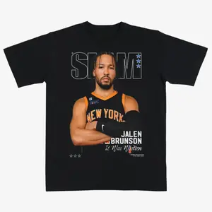 Jalen Brunson “It Was Written” Basketball T-Shirt – Black Graphic Tee Featuring SLAM Style New York Pro Hoops Leader Design