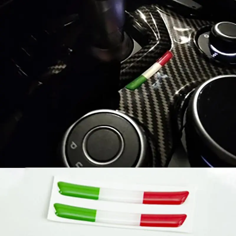 Italy flag Stickers For Alfa Romeo Giulia Stelvio 159 Giulietta Mito Car Interior Decoration,Dashboard,Gear panel,Center Console