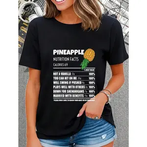 100% Cotton Upside Down Pineapple Nutrition Facts Swinger Men Women T-Shirt