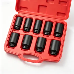 1/2" Drive Impact Socket Set 9-Piece Axle Nut Hub Sockets 29 30 31 32 33 34 35 36 38mm Heavy Duty Lug Nut Removal