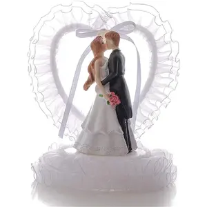 5.5inch Wedding Cake Toppers ,Romantic Bride Groom Love Cake Topper Figurines  Doll Ornaments ,Fun Cake Topper for Engagement Wedding Anniversary Decorations Gifts