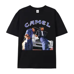 Camel Oversized Casual Men's Letter Pattern Printed T-Shirt cotton gift tee tv show soulja boy outfit 67