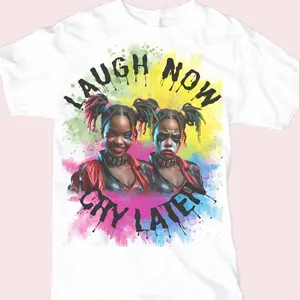 Laugh Now Cry Later Women T-Shirt Harley Quinn Halloween Womenswear Comfortable Fashion Style Lady Streetwear Top Comfort Graphic Casual Fit