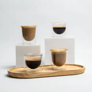 FLUR Espresso Lovers Set - For People Who Like Espresso and Smaller Espresso Drinks - Perfect for Espresso, Macchiatos & Cortados – Double-Walled Borosilicate Glass – Handmade, Lightweight & Durable