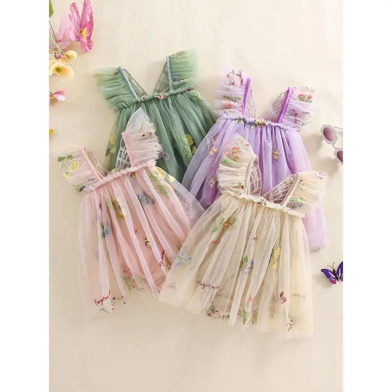 slim fit dress slacks KIDPIK Girls Puff Sleeve Floral Pattern Baby Doll Tiered Dress, Size: 12 Months