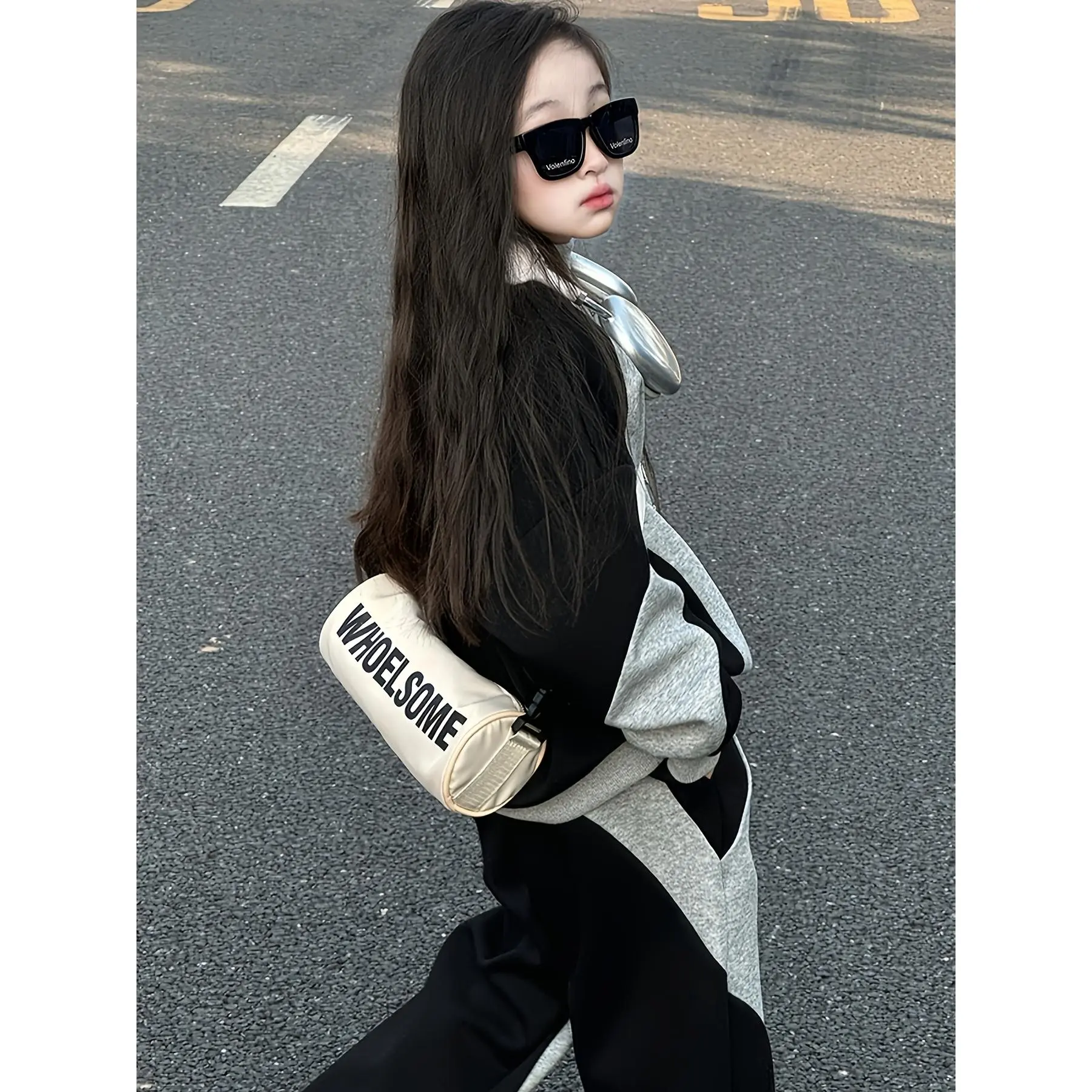 Teenage Girls' Long Pants Set, Girls' Clothing, Teenage Fashion Items, Children's School Uniform Back-to-School Set, Teenage Girls' Trendy Clothing - New Autumn-Winter Fashionable Two-Piece Set for Girls Aged 8-12 - Casual, Sporty, Daily Party Outfit in B