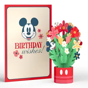 Disney's Mickey Mouse Birthday Wishes Card with Mini Bouquet