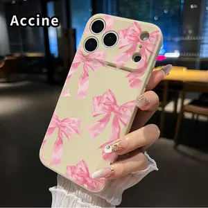 Straight Edge Phone Case for iPhone 17 Pro Max 17 Air  Romantic Bows Pattern Anti-Scratch Shockproof TPU Bumper Drop-proof Cover Cellphone Protective