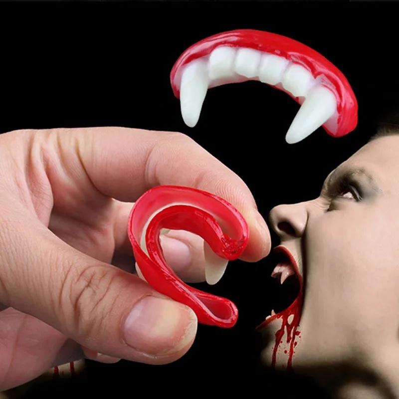 2 Halloween And April Fool'S Day Horror Vampire Fangs, Halloween Party Props, Role-Playing Performance Props, Horror Atmosphere Props, Carnival Party Supplies