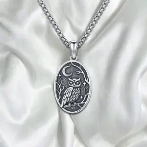 Brighthive Owl Necklace 925 Sterling Silver Pendant Jewelry A symbol of wisdom Suitable as a gift for men and women on Anniversaries Birthdays or Christmas