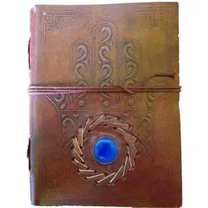 Nazar Evil Eye Stone Embossed Leather Journal 5" X 7"