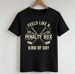 Feels like a day in the box sweatshirt; hockey enthusiast sweatshirt; sporty humor graphic top