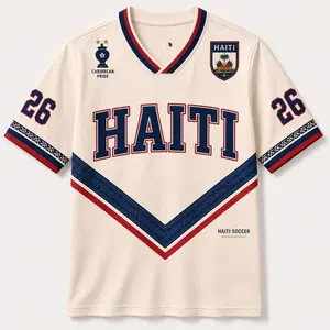 Haiti Soccer Jersey, Retro Caribbean Shirt, Custom Name Number Jersey, Haitian Football Fan Gift