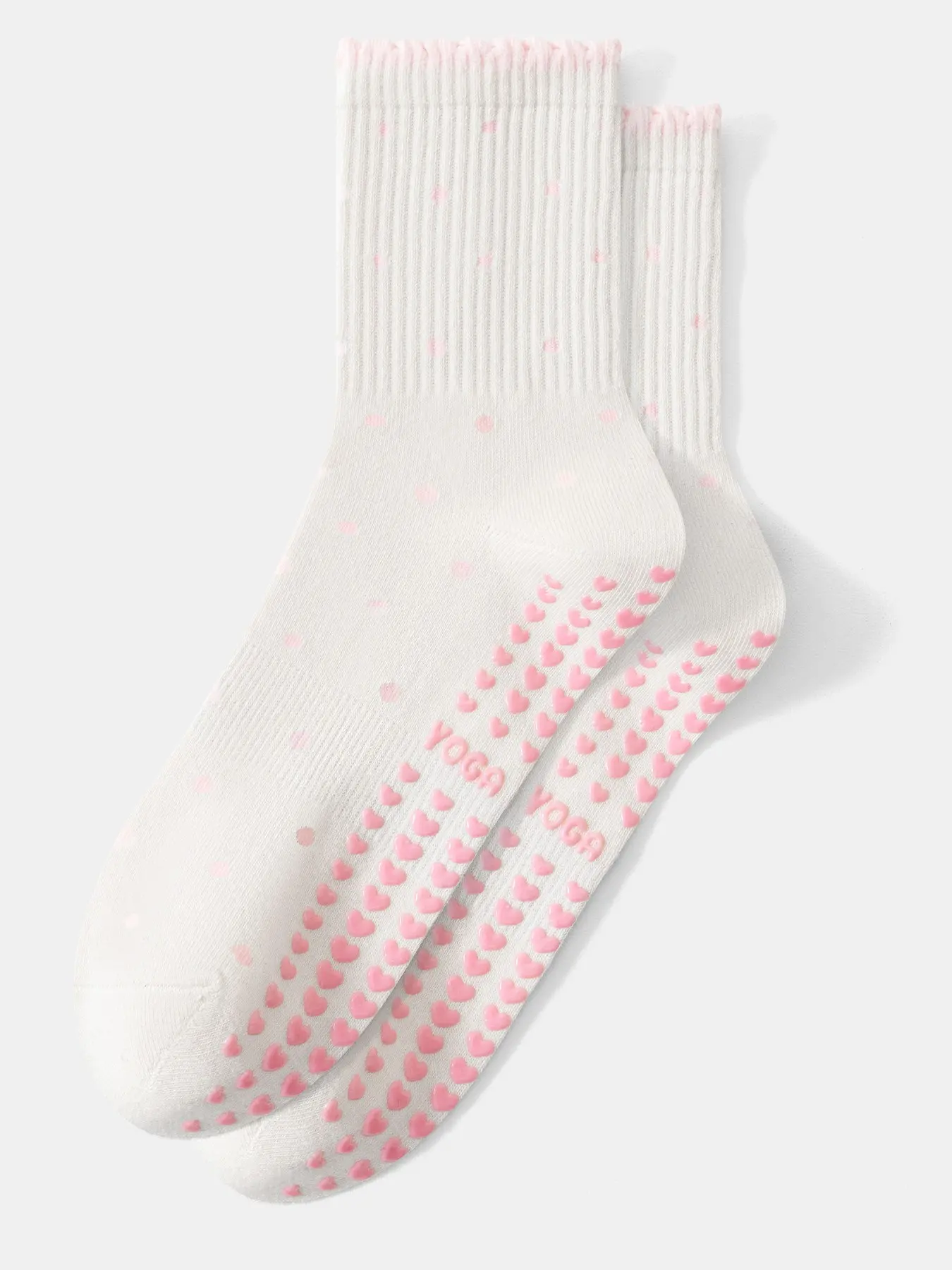 Women's Non-Slip Crew Socks, Anti Slip Socks, Athletic Sock, Workout Socks, Polyester Athletic Socks, Sporty Plain Surface, Unlined, Solid Pattern, All Season Socks, Ideal for Hospital Use, Yoga & Pilates