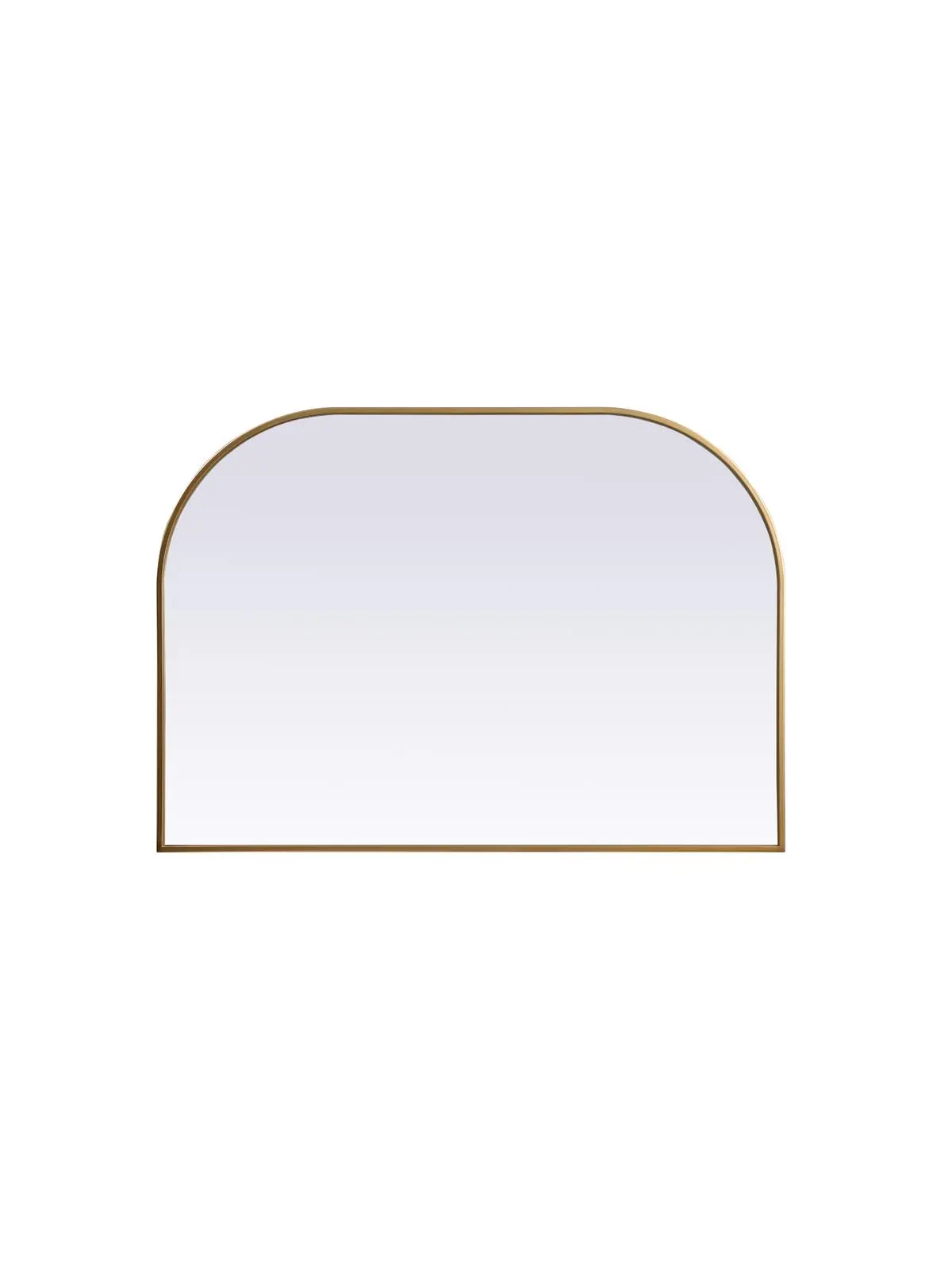 Brass Metal Frame Arch Mirror - 42x30 in, Iron Accent, MDF Backing, Decor Piece for Home, Hanging Installation Ready, Mirror Wall, Wall Mount