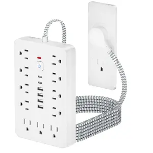 17-In-1 Power Strip with 4 USB Ports, 2 Type-C Ports, 11 Ac Outlets, 5ft/10ft Extension Cord, Ideal for Kitchen Office Travel, Connection
