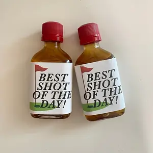 8 Golf Theme Mini Bottle Labels, 'today's Best Shot' Fun Party Favors, Golf Tournament Prize Stickers, Ideal for Golfer Birthdays or Retirement Parties