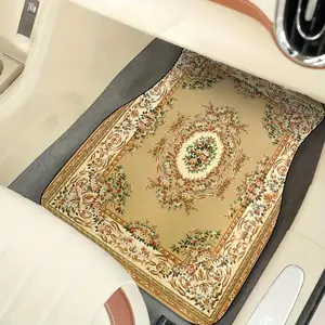 Vintage Floral Pattern Car Floor Mat, 4 Counts/set Car Interior Decorative Floor Mat, Anti-slip Car Floor Mat for Front & Rear Row, Universal Car Interior Accessories