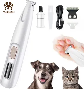 Rechargeable Pet Hair Trimmer Kit With Replacement Spare Bits, Pet Paw Trimmer, Cordless Quiet Dog Trimmer for Grooming with LED Light, Small Dog Grooming Clippers for Dogs & Cats, Pet Grooming Tool,Waterproof, low noise pet shaver