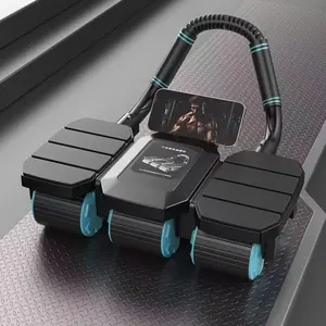 Abdominal Trainer with Elbow Rest, Home Fitness Tool for Abs, Waist & Glute Shaping, Waist Twisting Machine, Indoor Core Exercise Equipment, Enlarged Anti-Rollover Wheel, Soft Non-Slip Ergonomic Grips, Abdominal Workout Equipment