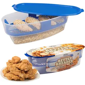 XL Original Breading Bowl - Multifunctional No-Wash Breading Tool - Great Helper for Parties - Pour in seasonings, add meat, vegetables or fried fish, shake well - Made in the USA: Fish Breading Tool: Home & Kitchen