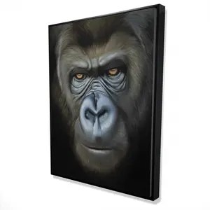 360 Stand Hyperrealistic Gorilla Face Framed Wall Art - 36x48 in. Nature Photo Print, Artistic Artwork, Office/Home Decoration, Home Supplies, Room, Hyper-Realistic Wall Arts, Hyperrealism