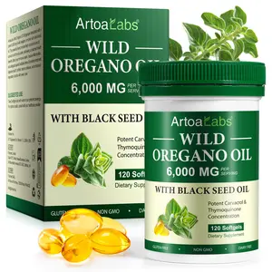 artoalabs Oil of Oregano Softgels, 2 in 1 6000 MG Oil of Oregano with Black Seed Oil | Dairy-Free | Non-GMO | 120 Count