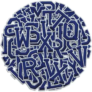 Letter Iron On Patches, A-Z Alphabet Embroidery Applique Patch, DIY Decorative Heat Press Name Patches for Clothing Jeans Jackets Backpacks Hats (Blue 104 Pcs)