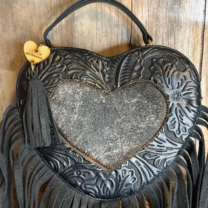 New cross body bags heart designs made in Mexico