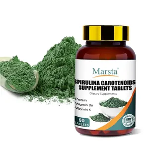 Spirulina Radish Supplement Tablets, Premium Spirulina Supplement, Rich in Prebiotics, Protein & Antioxidants 60 pcs, Fitness