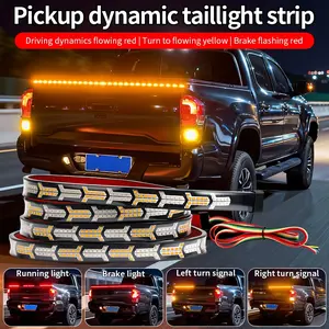 Car Truck LED Tailgate light Strip Turn Signal Lamp Flowing Dynamic Warning Brake Reverse Tail light Bar For Pickup UTV Led Car Lights