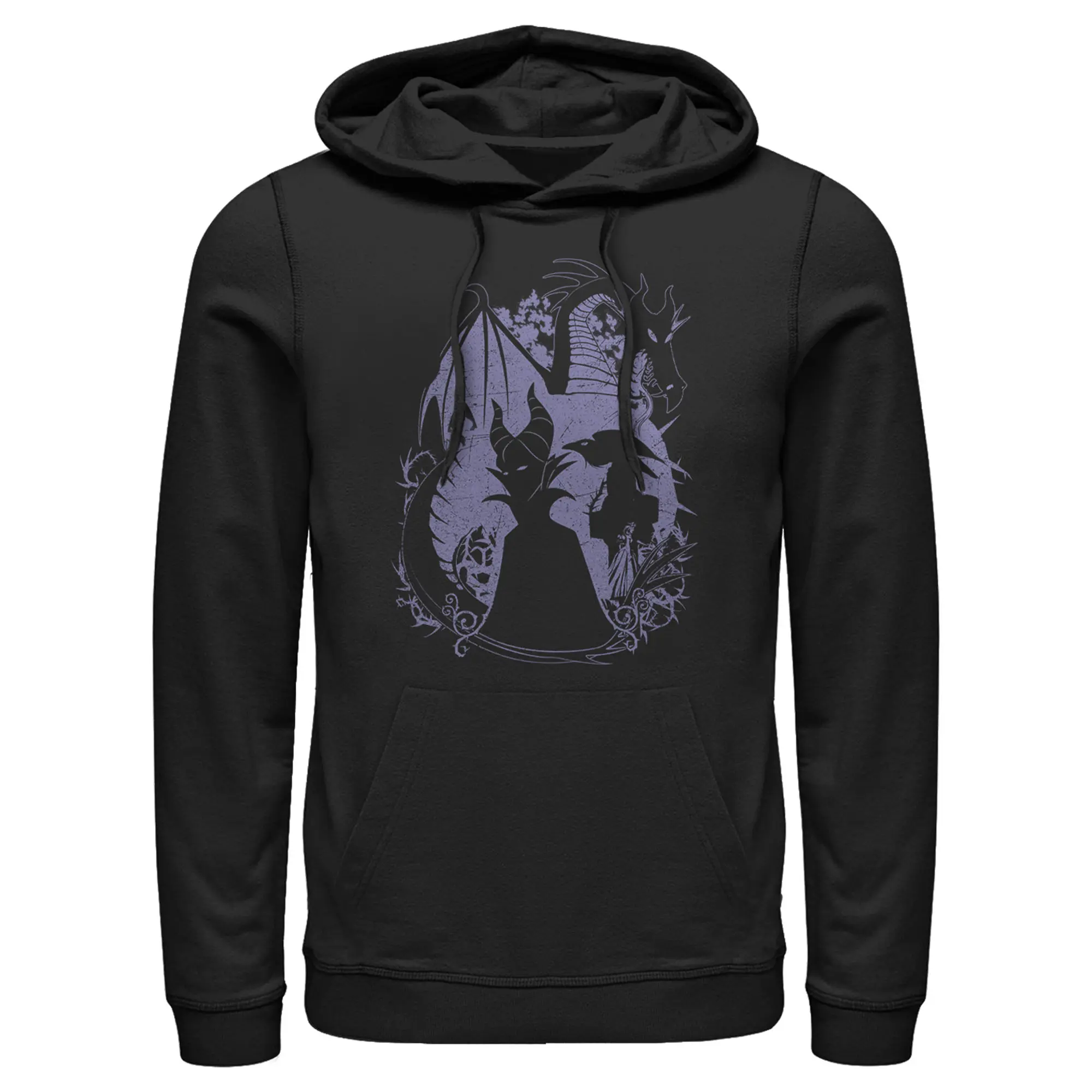Men's Sleeping Beauty Maleficent Silhouette Pull Over Hoodie