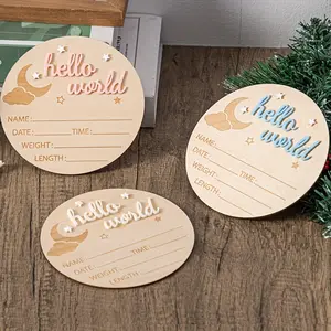3D Hello World Wooden Letter Sign, Wooden Home Sign, Newborn Announcement Plaque, Gender Reveal Party Supplies, Birthday Decoration, Photo Prop, Creative Gift Idea