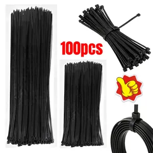 100pcs Heavy-Duty UV-Resistant Cable Ties - Cable Ties - Heavy-Duty Wire Ties Suitable for Construction, Carpentry, Home Decoration, Plumbing, and Gardening - Durable and Flexible Cable Ties for Wires and Building Supplies