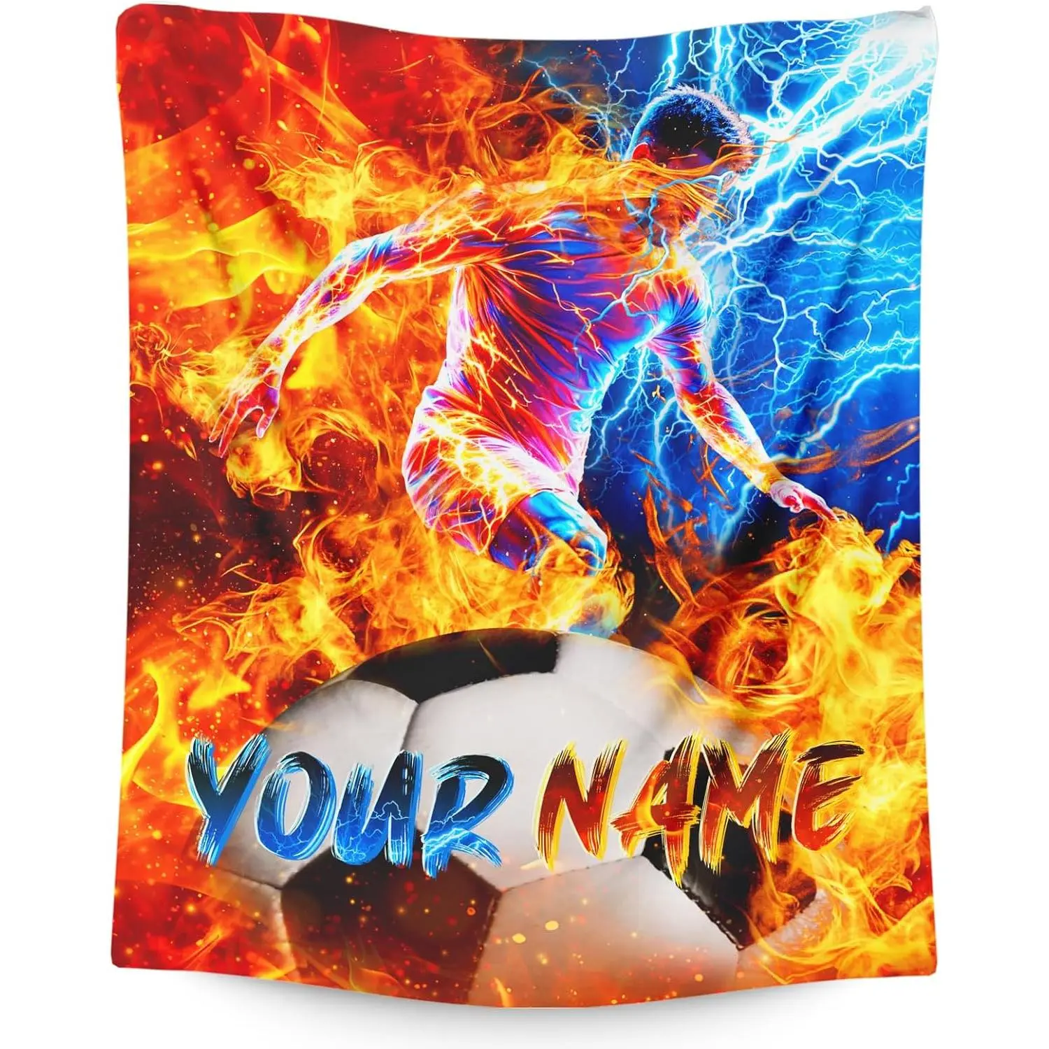 Custom Soccer Blankets - Multi-Size, Soft Warmth Sports Theme Throw for Teens, Contemporary Home Decor, Sleepovers, Customized Bedding & Couch Gifts