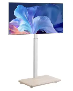 Rolling TV Stand Mobile Cart for 32-70 Inch Screens With 25-Degree Left-Right Rotation, Height Adjustable Mount on Wheels, Supports Up To 99 Lbs, Corner Bedroom Outdoor Use, Max VESA 600x400mm