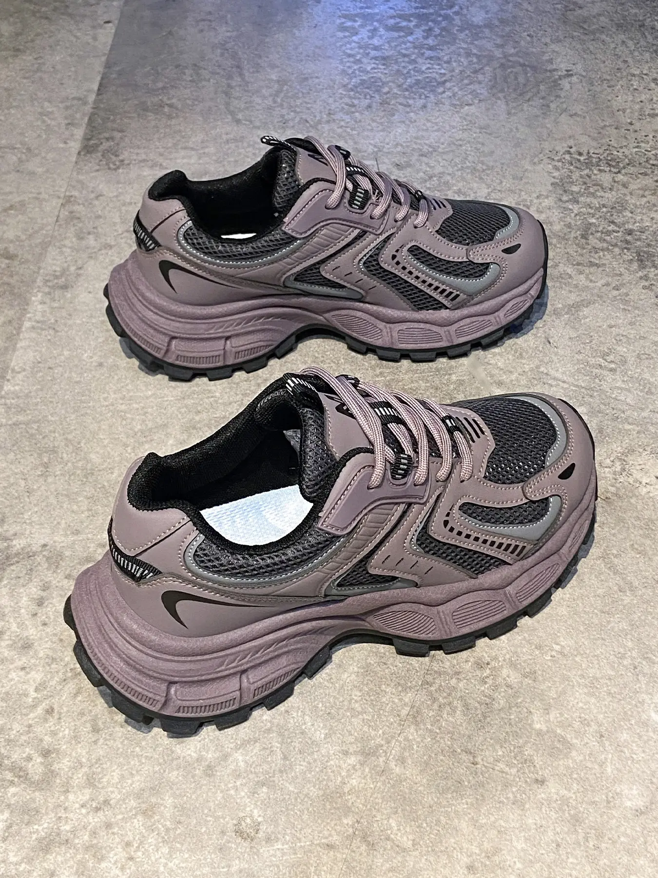 Women's Colorblock Dad Shoes Spring & Fall Breathable Mesh Thick Sole Height Increasing Casual Outdoor Sports Lace Up Sneakers