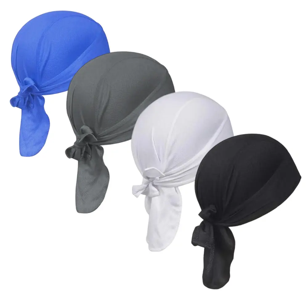 4PCS Do Rags Sweat Wicking Beanie Cooling Durags Skull Cap Motorcycle Head Wrap Bandana for Men Women