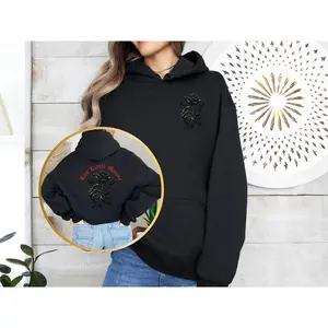 Haunting Adeline Hoodie, Run Little Mouse Dark Romance Gothic Book Lovers Pullover Sweatshirt, Gift for Reader Womenswear Fabric Long Sleeves Fashion Outfit Sweater