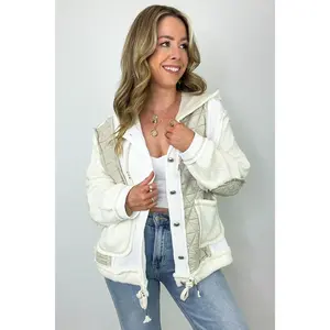 Breanna Multi-Fabric Contrast Button-Down Shacket - BACK IN STOCK