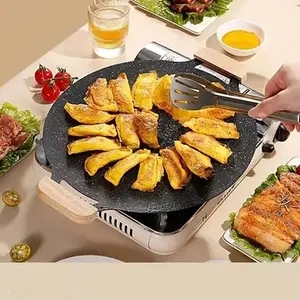 30 cm outdoor barbecue tray, non-stick to the top of the grill, Korean barbecue tray, locks in moisture, camping equipment, easy to clean, healthy, portable barbecue tray, essential for camping picnics