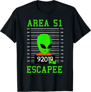 Happy Halloween Alien Escapee Area 51 Cute Vintage Costume T-Shirt - Janessaho Shop 70B09HMM1Y3C