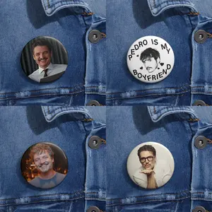 Pedro Pascal Pinbacks - Daddy Is A State Of Mind Pedro Pascal Pin Buttons, Celebrity Crush Pinbacks