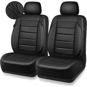 Front Only Car Seat Covers Faux Leather with 3D Foam Comfort Universal Fit for Automotive Trucks SUVs Sedans Black red  seat  covers
