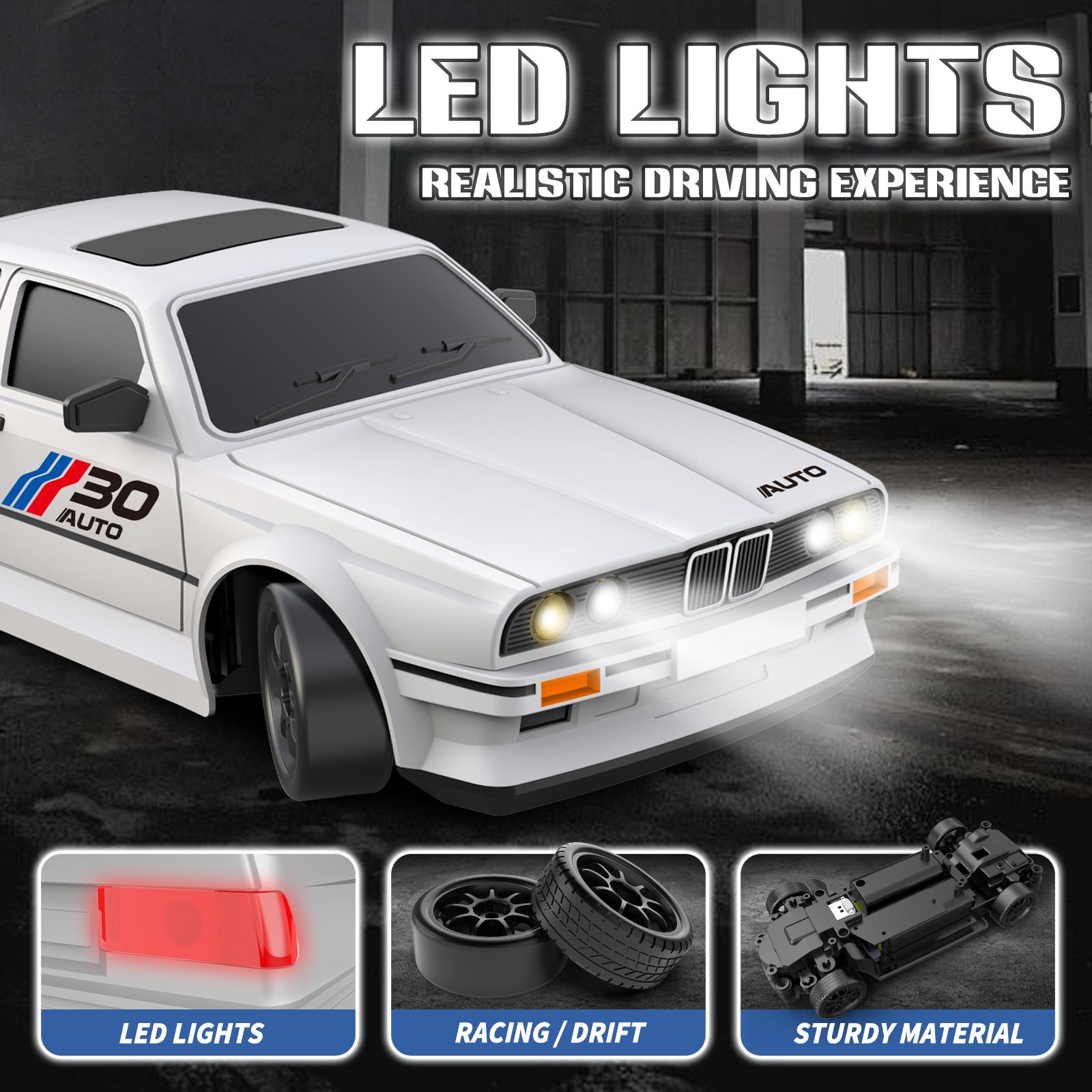 1:24 Scale Remote Control Drift Car - 2.4GHz 4WD RC Drift Car with LED Lights & Tires - Remote Control Racing Car, Perfect Birthday Gift for Kids united states