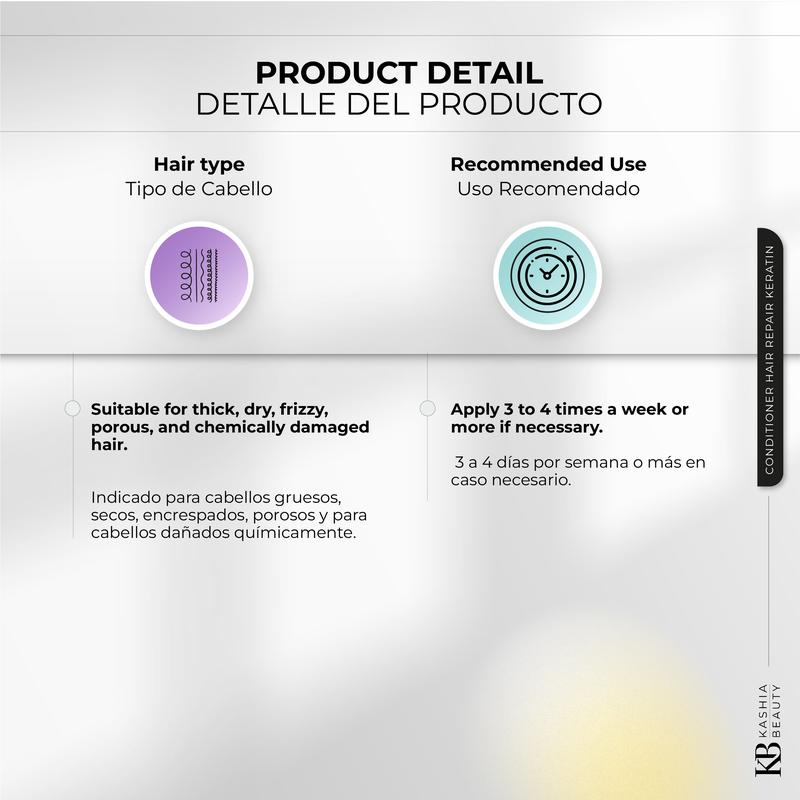 Keratin Repair Conditioner 900ml – Deep Nourishing & Strengthening Formula | Keratin + Collagen + Vitamin B5 | Anti-Frizz, Softness & Elasticity – Kashia Beauty