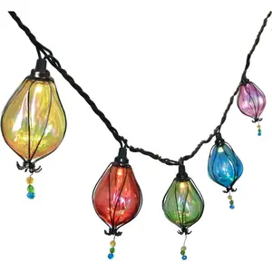 Multicolor Outdoor String Lights with 10 Bulbs Connectable , Indoor Outdoor Patio Light for Party Wedding Bedroom Cottagecore Decor