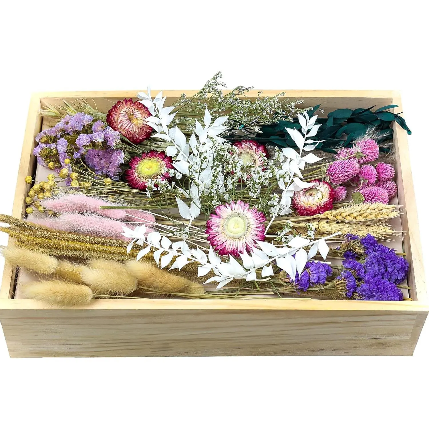 DIY Dried Flower Set, Bulk Dried Flowers,Handmade Ideas, DIY Flower Set Bouquet, Door Hanging Wreath, Desktop Decoration Mini Dried Flower (Pink)